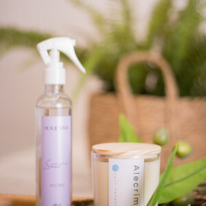 Kit vela pavio algodão e Home spray linha clássica ALECRIM