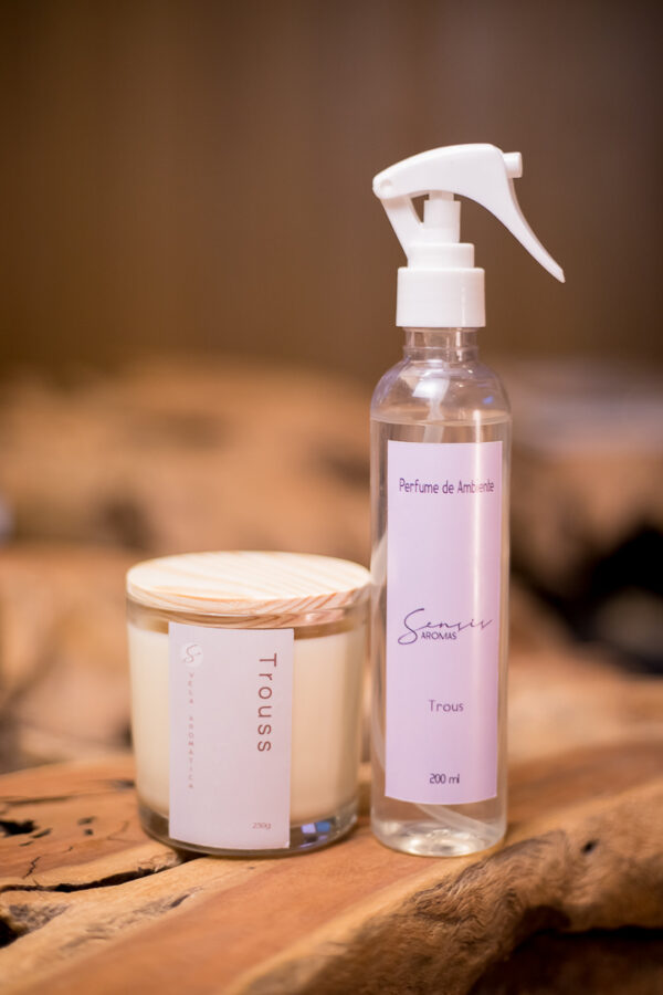 Kit vela pavio algodão e Home spray linha clássica TROUSS